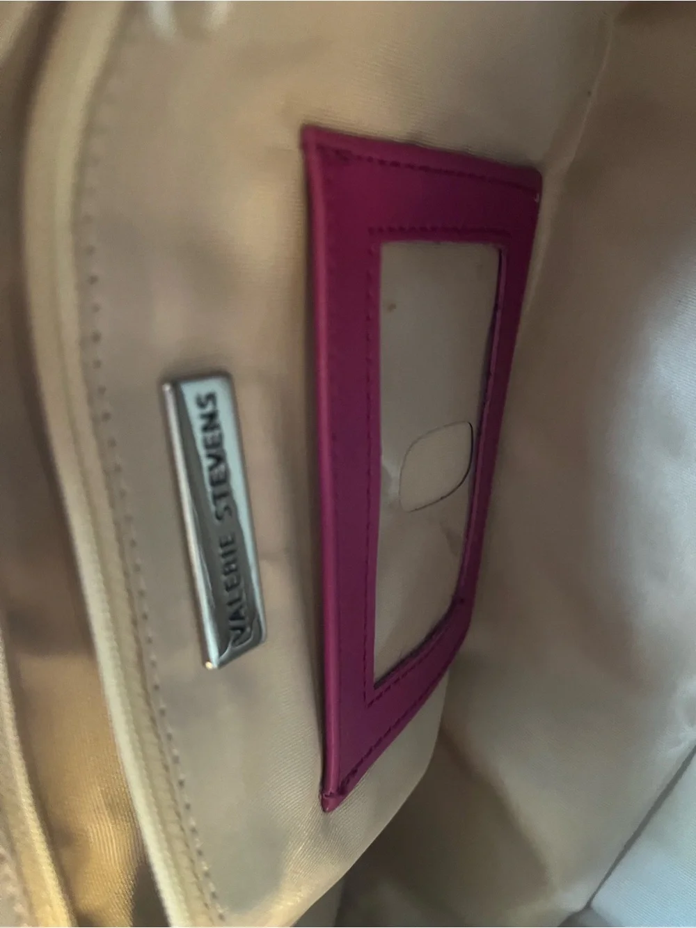 Valerie Stevens Magenta Textured Shoulder Bag with Top Handles